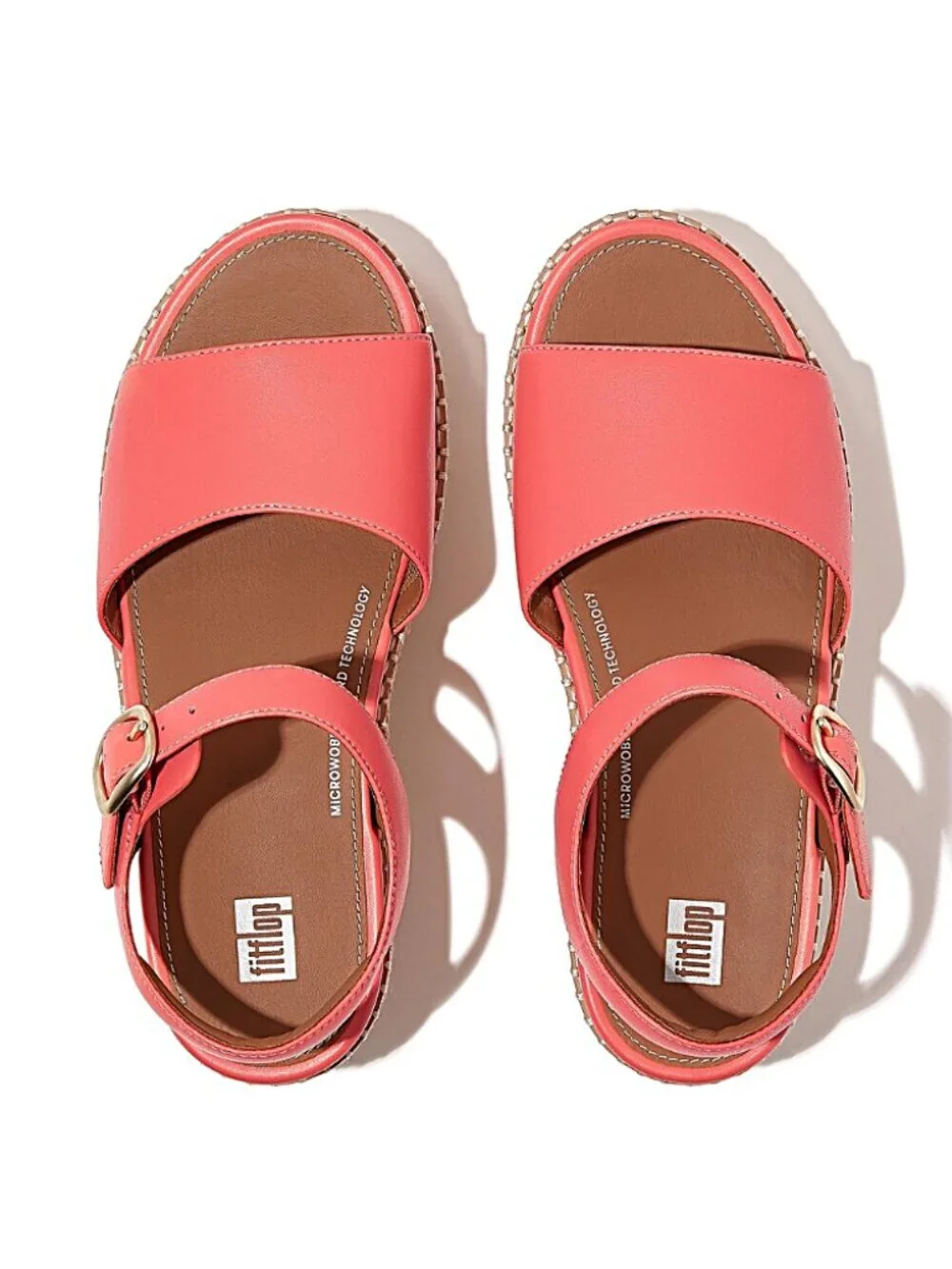 FITFLOP Leather Eloise Espadrille Back Strap Wedge Sandals